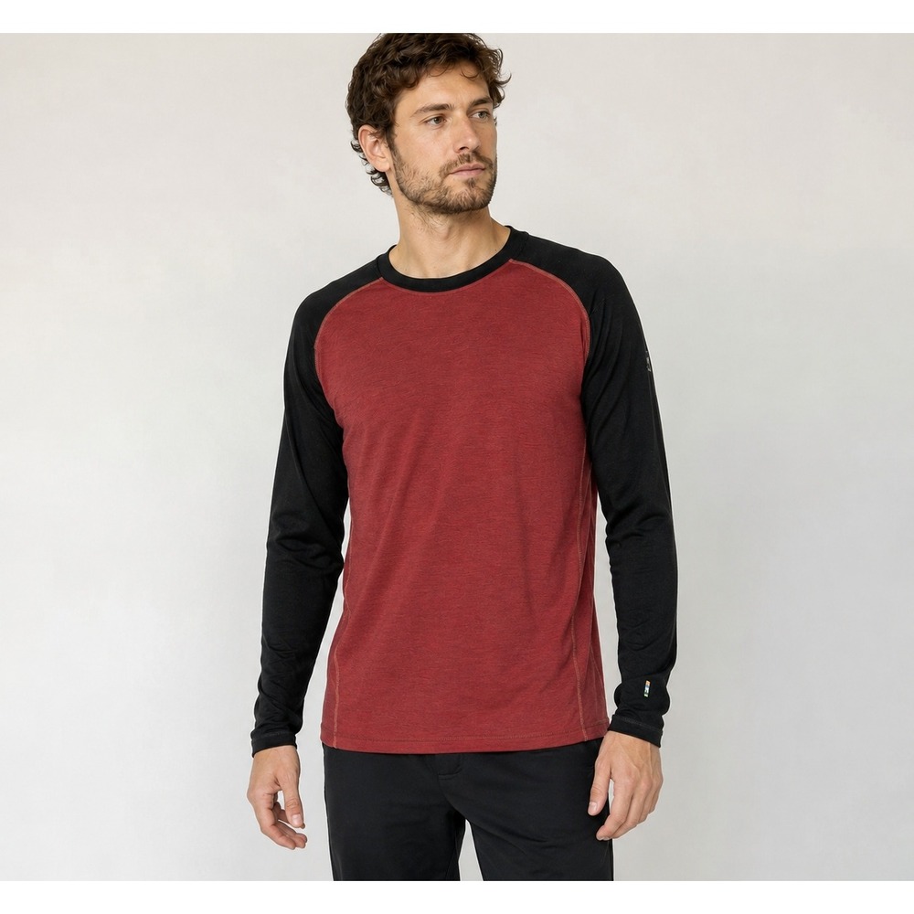 Smartwool Merino 150 Baselayer Red Black Long Sleeve Thermal Top Men's XL